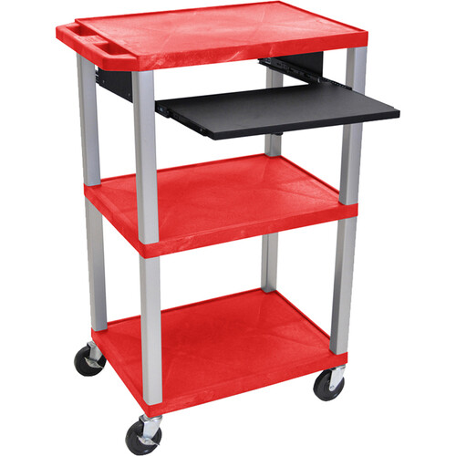 Luxor Three-Shelf Plastic Utility Cart 42