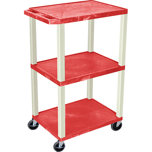 Luxor Three-Shelf Plastic Utility Cart 42