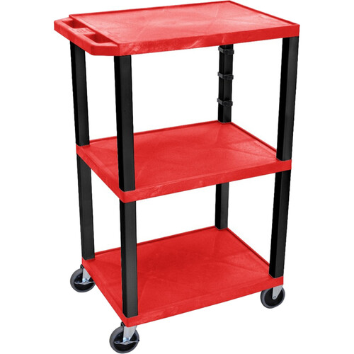 Luxor Three-Shelf Plastic Utility Cart 42