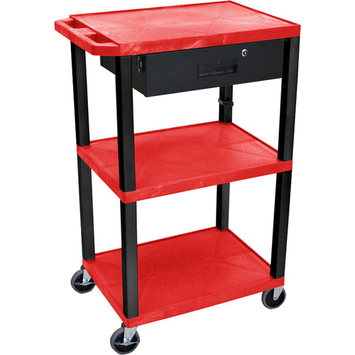 Luxor Three-Shelf Plastic Utility Cart 42