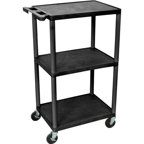 Luxor Three-Shelf Plastic Utility Cart 42