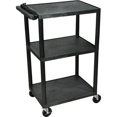 Luxor Three-Shelf Plastic Utility Cart 42