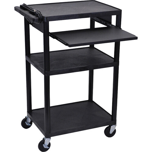 Luxor Three-Shelf Plastic Utility Cart 42