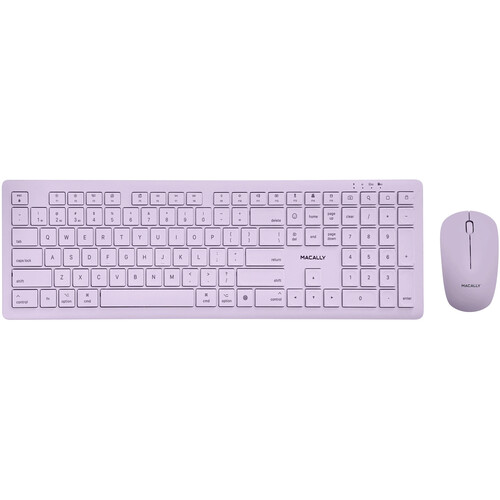 Macally Wireless Bluetooth Keyboard and Mouse Combo for Mac (Lavender Purple)