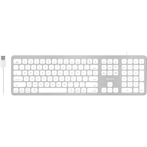 Macally Ultra-Slim USB Wired Keyboard wi