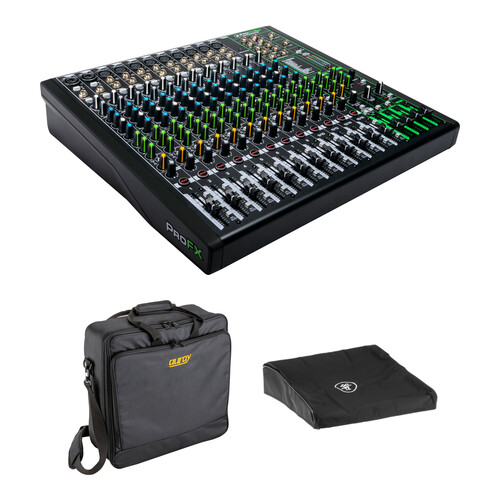 Mackie ProFX16v3 16-Channel Sound Reinforcement Mixer Kit with Dust Cover & Carry Bag