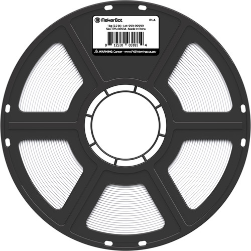 MakerBot 1.75mm PLA True Color Series Filament (2.2 lb True White)