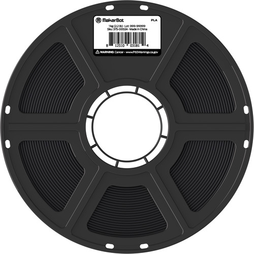 MakerBot 1.75mm PLA True Color Series Filament (2.2 lb True Black)