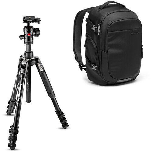 Manfrotto Befree Advanced Aluminum Travel Tripod with Ball Head and Advanced Gear Backpack III Kit