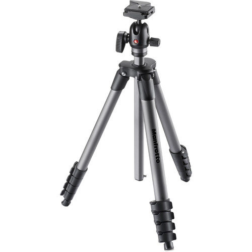 Manfrotto MKCOMPACTADVBH Compact Advanced Aluminum Tripod with Ball Head