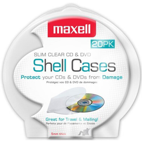Maxell CD-356 CD and DVD Cases (Clear 20-Pack)