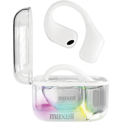 Maxell OWS Pro Open Wireless Earhooks (White Clear Case)