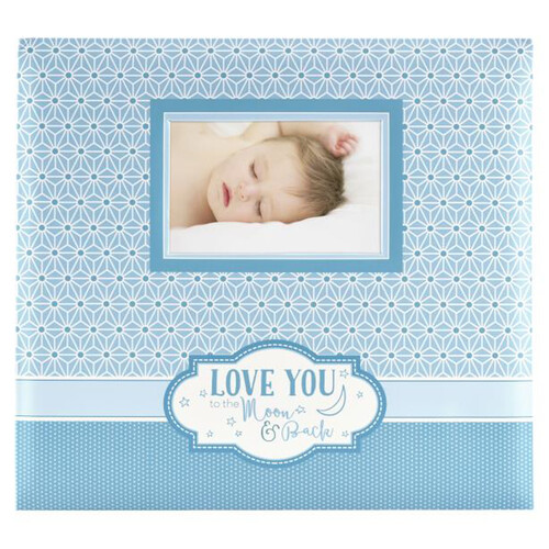 MCS 12 x 12 Scrapbook with Photo Opening On Cover (Moon Back Blue)