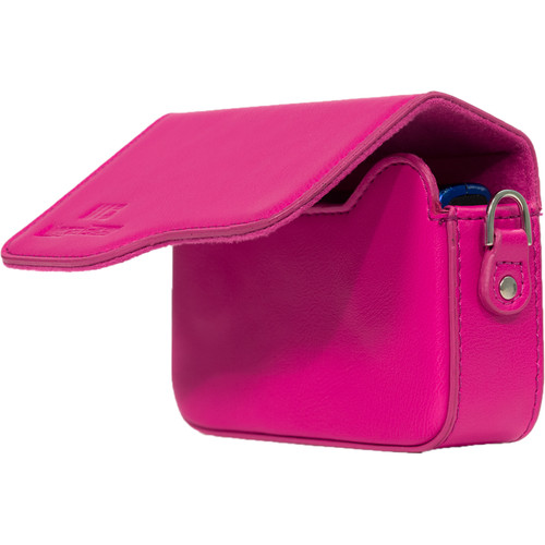 MegaGear Leather Case with Strap for Select Canon PowerShot Cameras (Hot Pink)