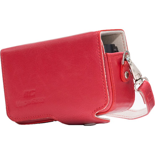 MegaGear PU Leather Case with Strap for Sony Cyber-shot DSC-HX95 HX99 HX80 HX90V WX500 (Red)