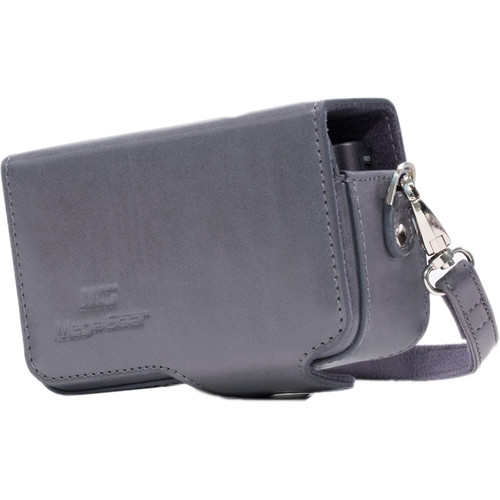 MegaGear PU Leather Case with Strap for Sony Cyber-shot DSC-HX95 HX99 HX80 HX90V WX500 (Gray)