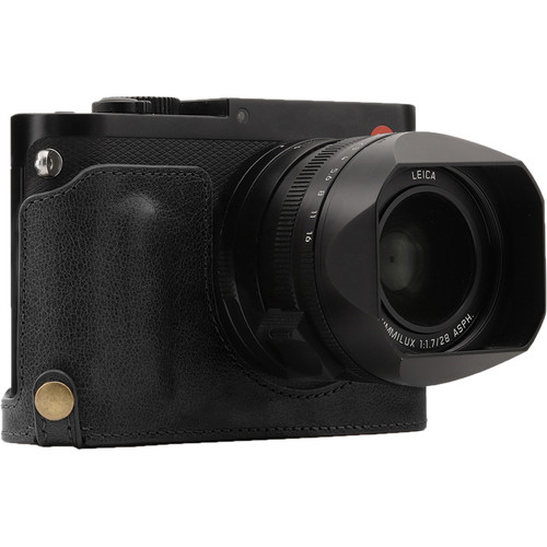 MegaGear Genuine Leather Camera Half Case and Strap for Leica Q-P Q Type 116 (Black)