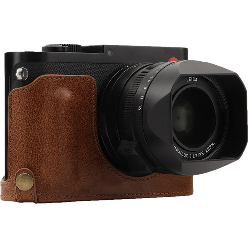 MegaGear Genuine Leather Camera Half Case and Strap for Leica Q-P Q Type 116 (Brown)