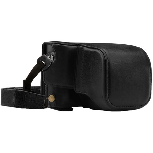 MegaGear Ever Ready Genuine Leather Camera Case and Strap for Leica Q-P Q Type 116 (Black)