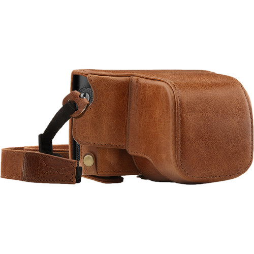 MegaGear Ever Ready Genuine Leather Camera Case and Strap for Leica Q-P Q Type 116 (Brown)