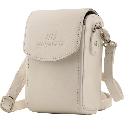 MegaGear Leather Camera Case for Panasonic Lumix DC-ZS70 DMC-LX10 DMC-ZS60 or DMC-ZS100 (White)