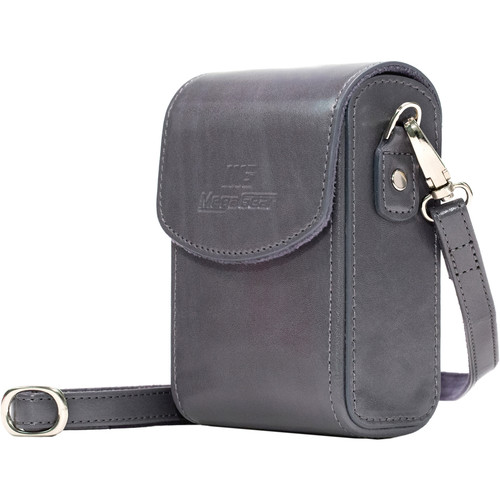 MegaGear Leather Camera Case with Strap for Panasonic Lumix ZS200 TZ200 Leica C-Lux (Gray)