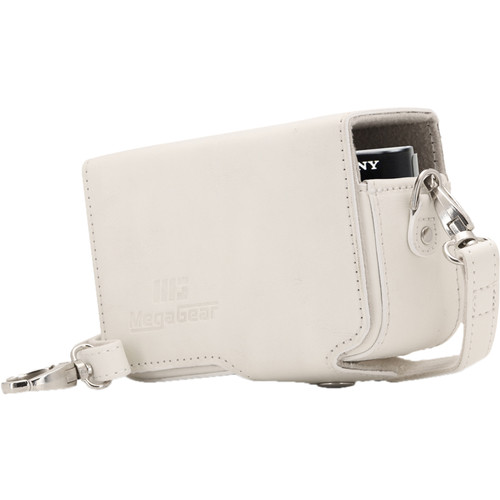 MegaGear PU Leather Case with Strap for Canon PowerShot SX740 HS SX730 HS (White)