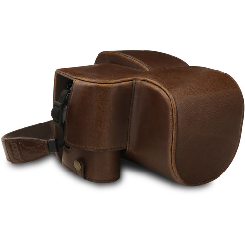 MegaGear Ever Ready PU Leather Full Camera Case for Leica V-Lux 5 Panasonic Lumix DC-FZ1000 II (Brown)