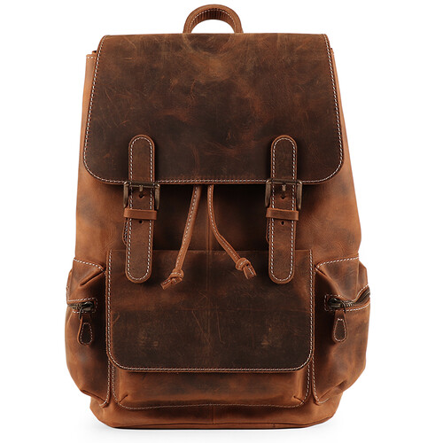 MegaGear Valley Handcrafted Top Grain Leather Backpack (Cinnamon)