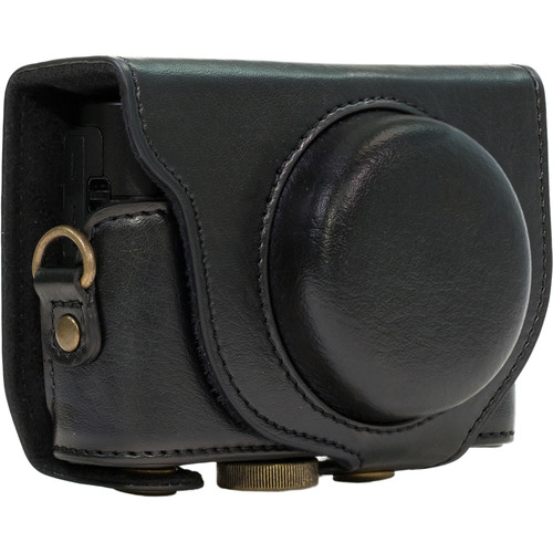 MegaGear Ever Ready PU Leather Camera Case and Strap for Sony Cyber-shot DSC-RX100 VI V IV III (Black)