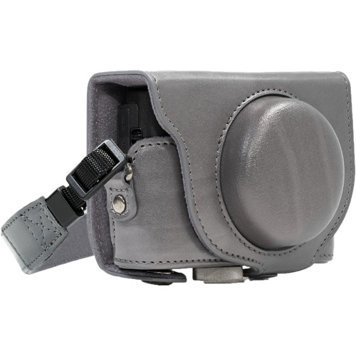 MegaGear Ever Ready PU Leather Camera Case and Strap for Sony Cyber-shot DSC-RX100 VI V IV III (Gray)