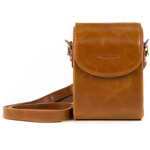 MegaGear Ever- Ready&nbsp Leather Camera Case for Panasonic Lumix DC-ZS70 DMC-LX10 DMC-ZS60 or DMC-ZS100 (Light Brown)