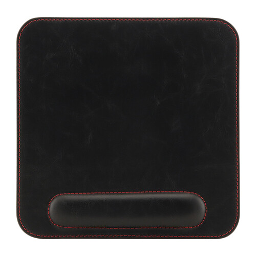 Londo Leather Mouse Pad with Wrist Rest (Black)