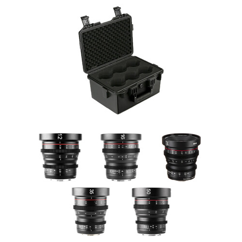 Meike 5-Lens Cinema Prime Lens Set with Hard-Shell Case (MFT Mount)