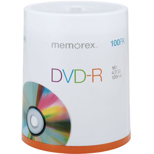 Memorex DVD-R 4.7GB 16x Single Sided Discs 05641 B&H Photo Video