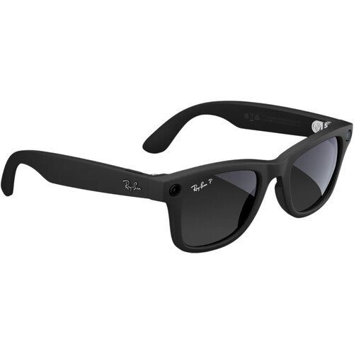 Meta Ray-Ban Wayfarer Glasses with Polarization (Matte Black Large Gen 1)