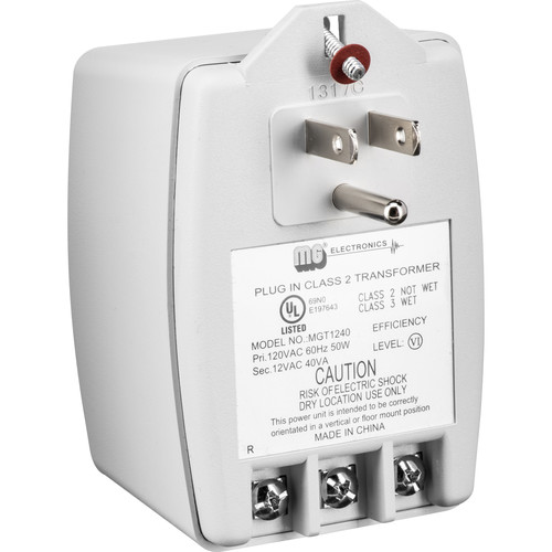 MG Electronics 12 VAC 40VA Class II Power Supply with Screw Terminal Output