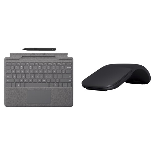 Microsoft Surface Pro Keyboard Cover Kit with Slim Pen 2 and Arc Wireless Mouse (Platinum)