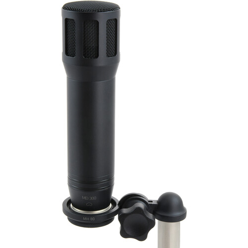 Microtech Gefell MD 300 Dynamic Microphone with MH 80 Swivel Mic Holder (Matte Black)