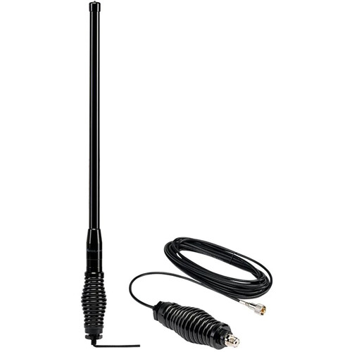 Midland 3 dB Highland Heavy-Duty Bullbar Antenna with Spring Base and Cable (Black)
