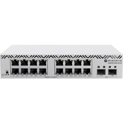 MikroTik CSS318-16G-2S+IN 16-Port Gigabit Managed Network Switch with SFP+
