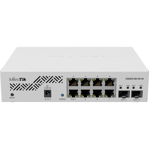 MikroTik CSS610-8G-2S+IN 8-Port Gigabit Managed Network Switch