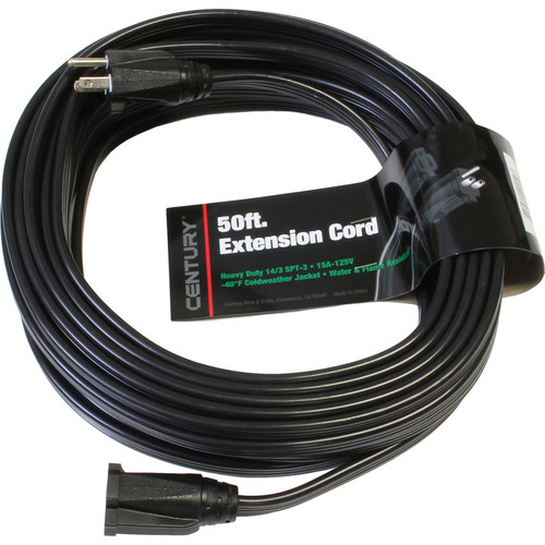 Milspec 14AWG Flat SPT3 Extension Cord (50', Black) D11814150