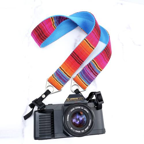 Mimi Green Guatemalan Camera Strap (Fiesta)