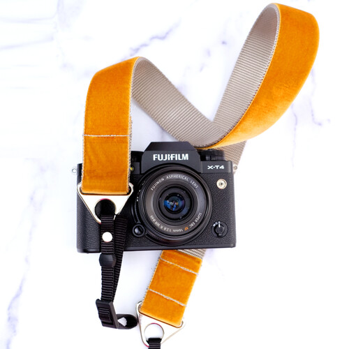 Mimi Green Velvet Camera Strap (Copper)