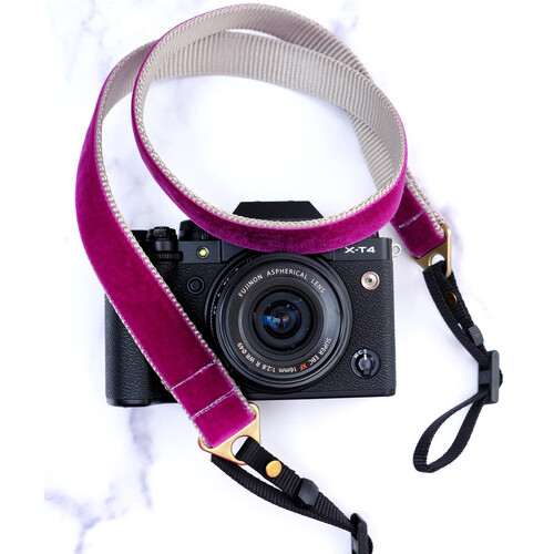 Mimi Green Velvet Camera Strap (Olive Purple)