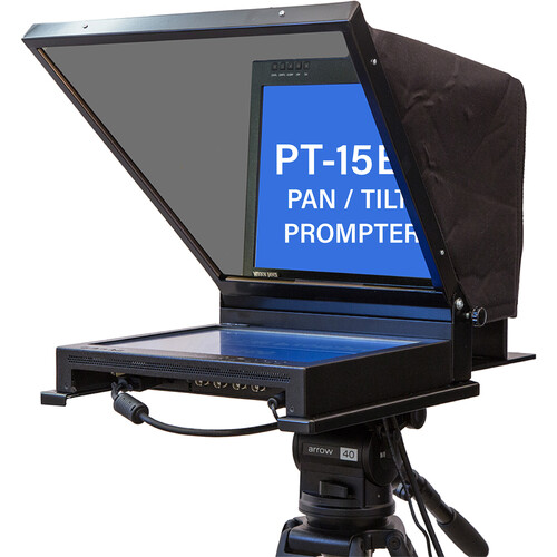 Mirror Image PT-15E Teleprompter with Pan-Tilt Camera Mount