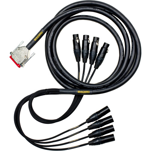 Mogami Gold AES/EBU DB25 to 4 XLR Male & 4 XLR Female Digital Audio Cable for Apogee Sony Yamaha & Mackie (3')