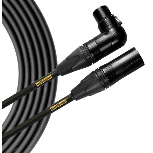 Mogami Gold Stage Right-Angle Female 3-Pin XLR to Straight Male XLR Mic Cable (30')