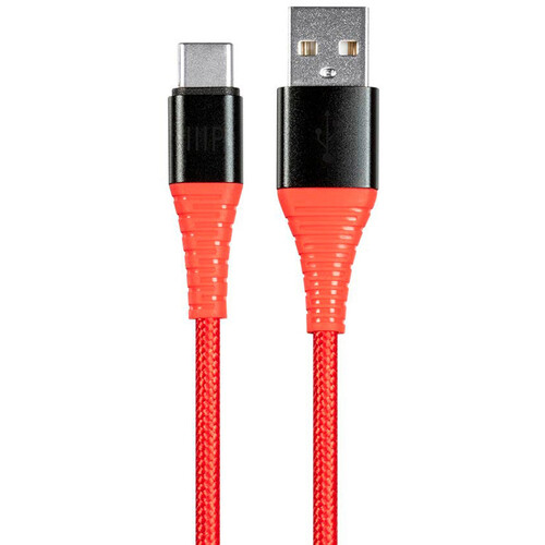Monoprice AtlasFlex USB 2.0 Type-C to Type-A Kevlar-Reinforced Nylon-Braid Cable (1.5' Red)